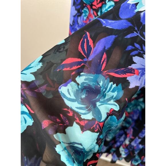 Jessica London Flyaway Maxi Dress Plus Size 22W Floral Sleeveless Flowy Chiffon - Picture 3 of 7
